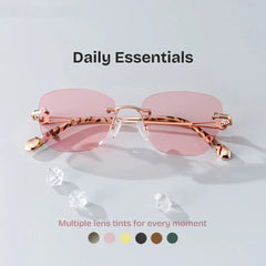Rectangle Rose Gold Eyeglasses- Seth Metal Frame Glasses
