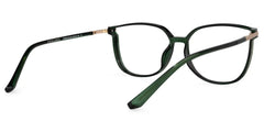 Rodz Square Dark-Green Frame Glasses | Zeelool