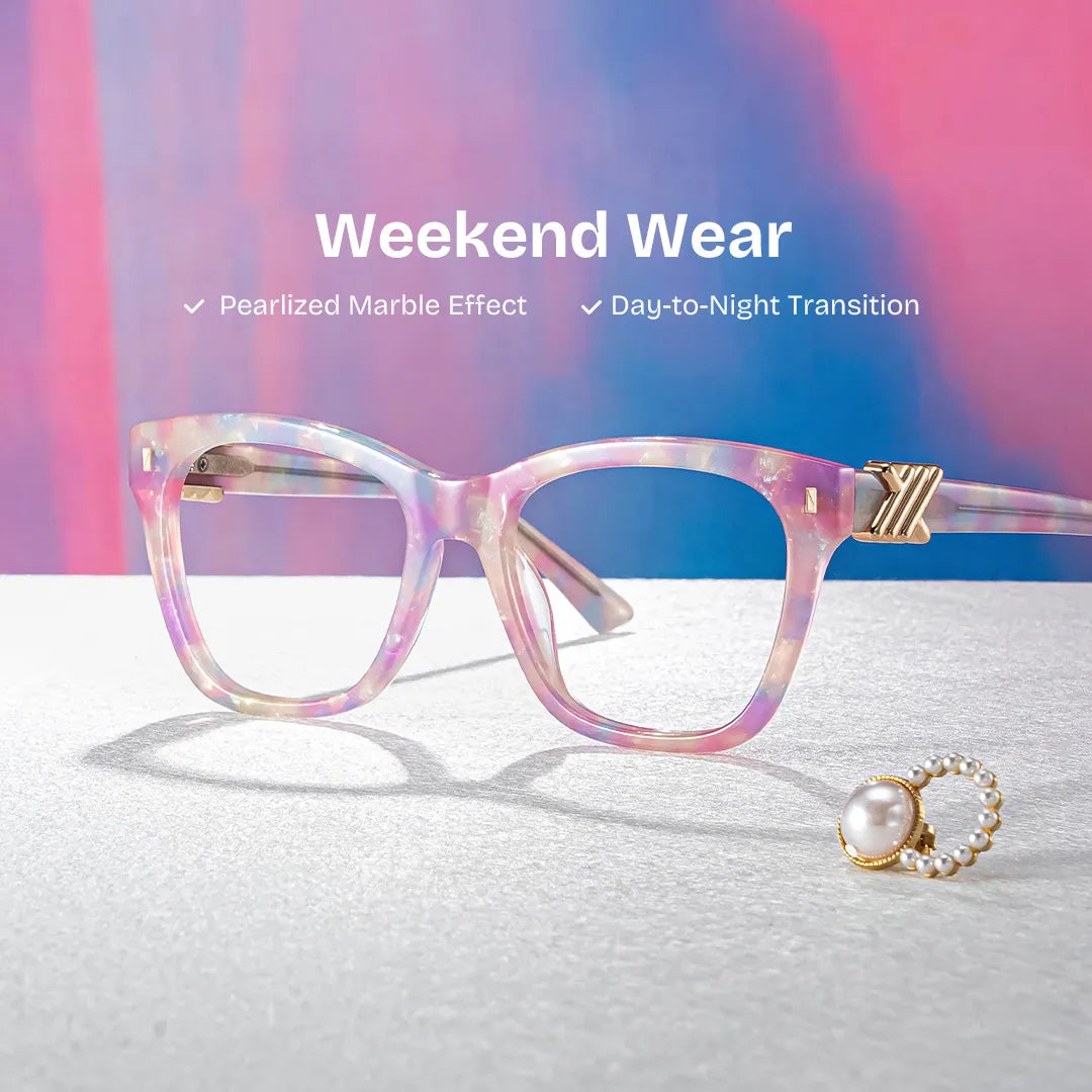 Square Purple Eyeglasses- Mae Acetate Frame Glasses