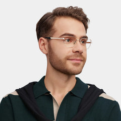 Jameson Gold Frame Prescription Glasses with Geometric Shape | ZEELOOL