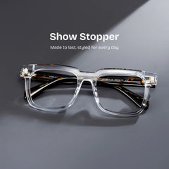 Connor transparent full rim rectangle eyeglasses Online | ZEELOOL