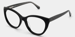 Kiera Black Cat Eye Glasses Frames in Dark Gray Glitter | ZEELOOL
