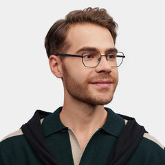 Jameson Blue Frame Prescription Glasses with Geometric Shape | ZEELOOL