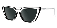 Yosef Cyber Women Black and Clear Cat Eye Frames Sunglasses