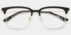 Cleo Black Gold Frame Glasses with Browline Frame Online | ZEELOOL