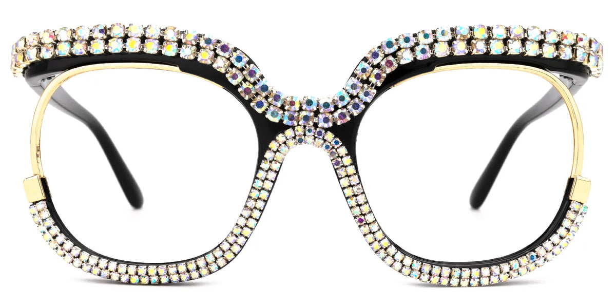 Veasley Square Multicolor Rhinestone Studded Glasses