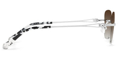 Rectangle Silver Eyeglasses- Seth Metal Frame Glasses