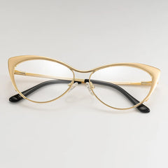 Ellen Cateye Gold Metal Frame Glasses for Women