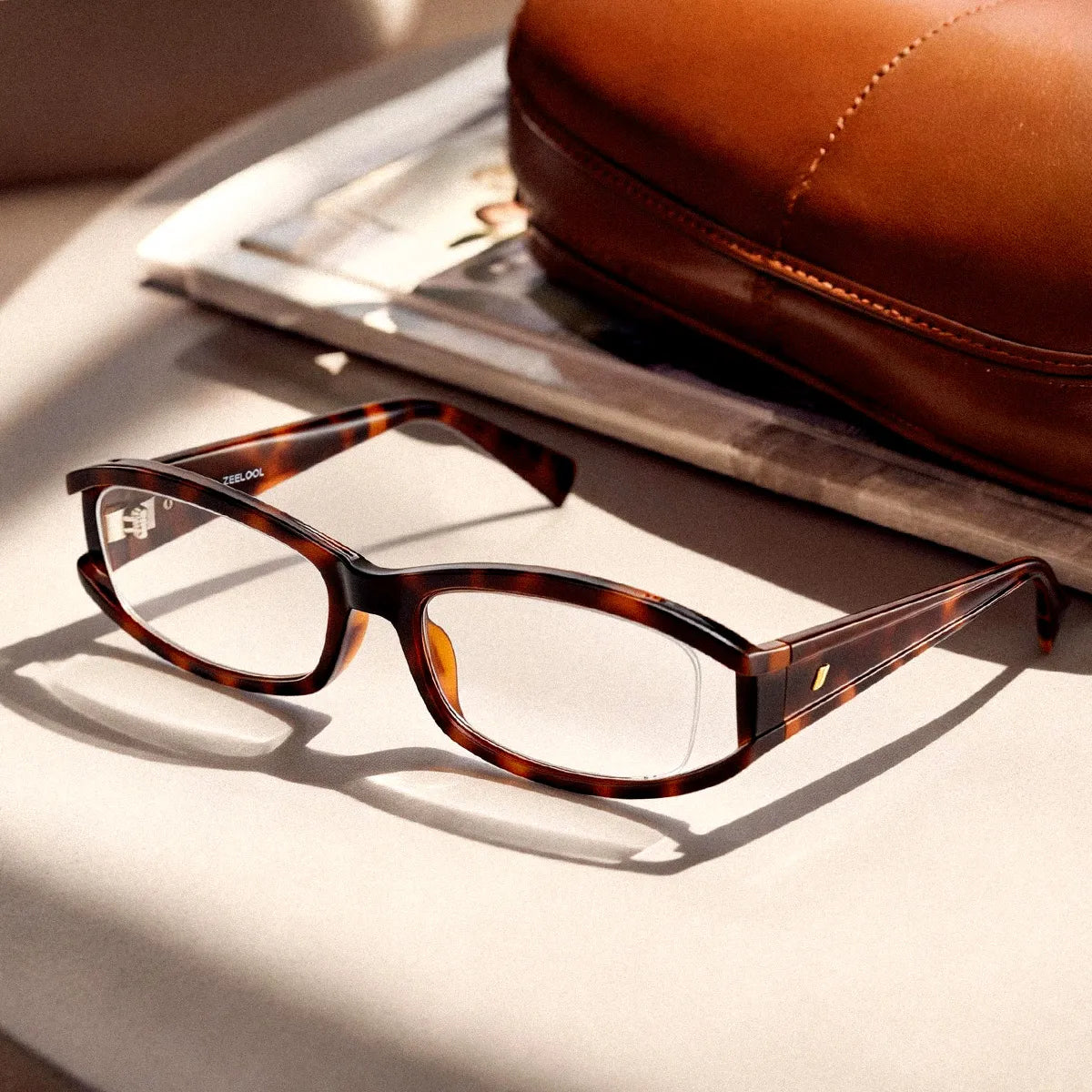 Willow Brown Tortoise Rectangle Glasses for Women | ZEELOOL