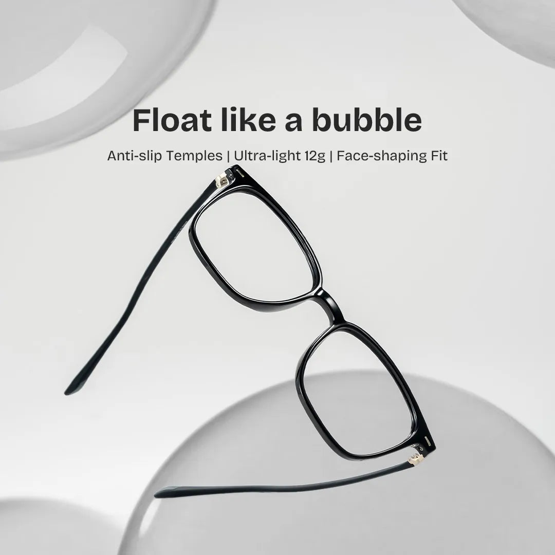 Charles Oversized Black Square Glasses Frames for Women and Men | ZEELOOL
