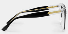 Mirta Square Black Sunglasses and Crsystal Frames