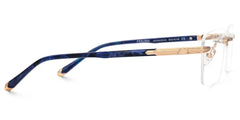 Blue Mixed-Materials Rectangle Eyeglasses- Savitrie
