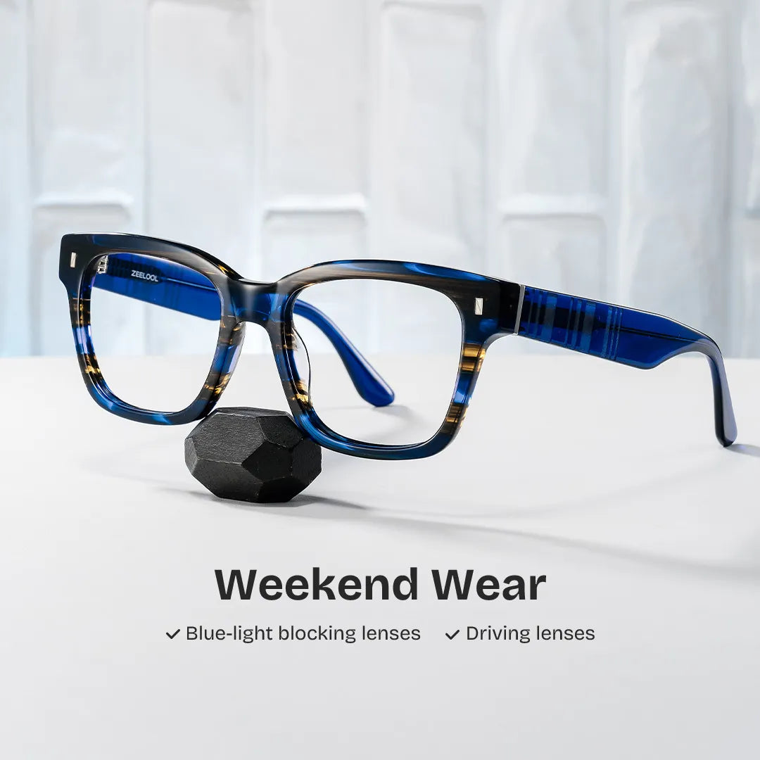 Pride blue square frame glasses Online | ZEELOOL