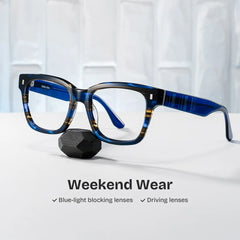 Pride blue square frame glasses Online | ZEELOOL