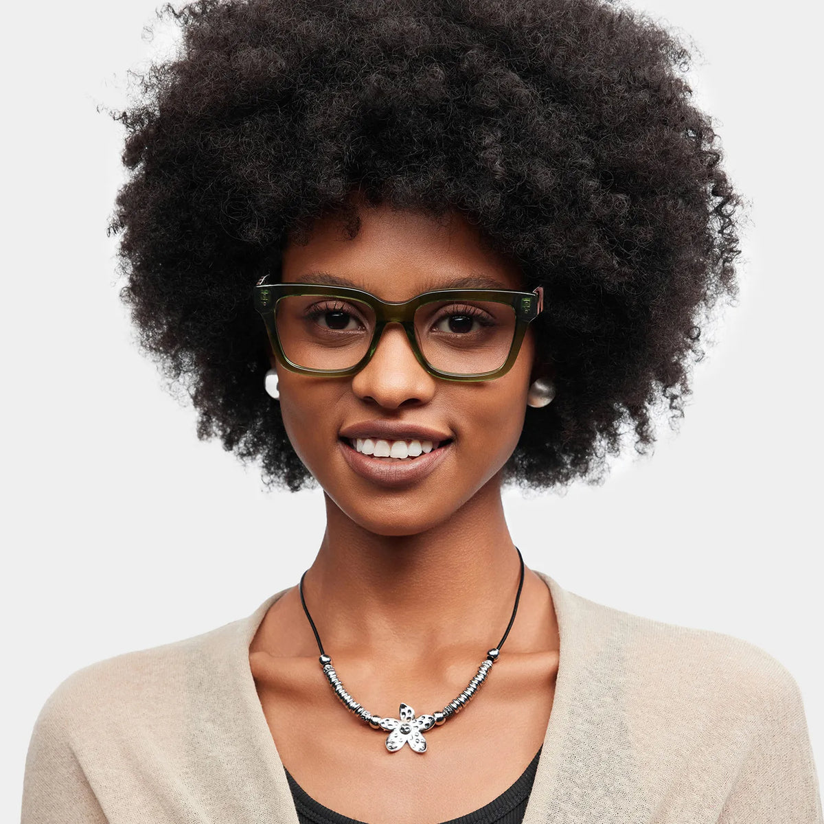 Zinnia Green Frame Glasses with Rectangle Frame Online | ZEELOOL
