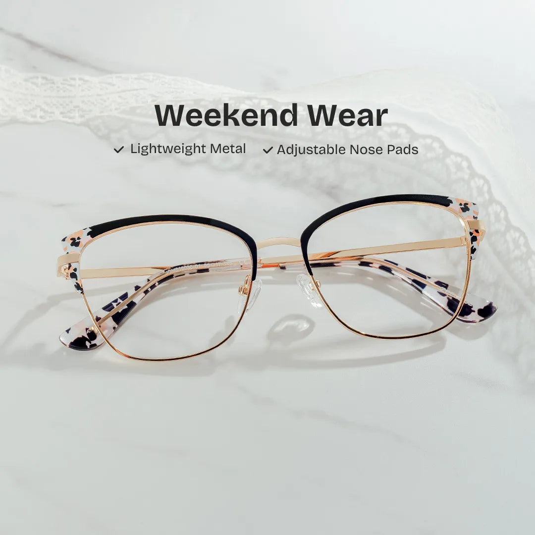 Mariana Black Frame Glasses with Rectangle Frame Online | ZEELOOL