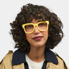 Liizbeett Square Yellow Frame Glasses | Zeelool Optical
