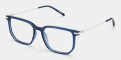 Michelle Blue Full Rim Rectangle Eyeglasses with 尾-Titanium Arms | ZEELOOL