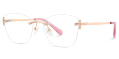 Pink Rectangle Jaxon Eyeglasses with Rimless | Zeelool