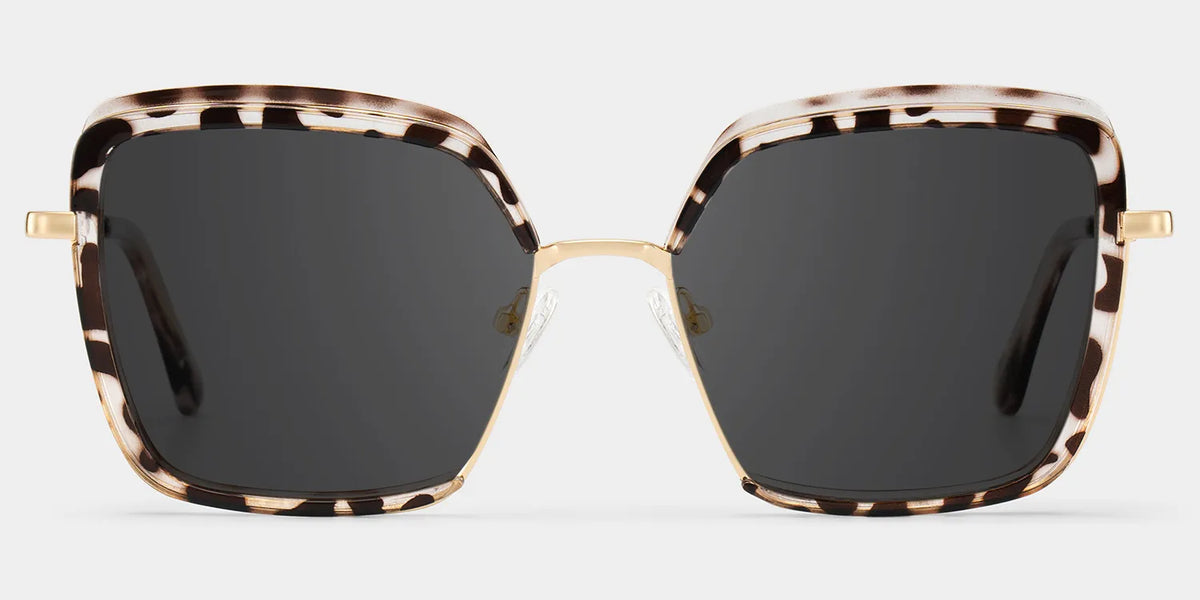 Cordaro Square Clear Tortoise Shell Sunglasses with Nose Pads