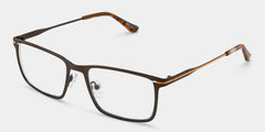Rectangle Brown Eyeglasses- Roxana Metal Frame Glasses