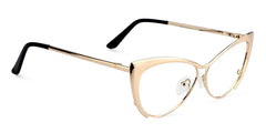Ellen Cateye Gold Metal Frame Glasses for Women