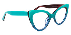 Claudette Cat Eye Teal Blue-Green Frame Glasses | Zeelool