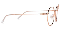 Kaitlyn Geometric Rose-Gold Thin Frame Glasses with Bow