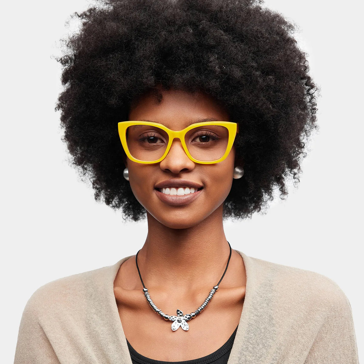 Julius Yellow Frame Glasses with Butterfly Frame Online | ZEELOOL