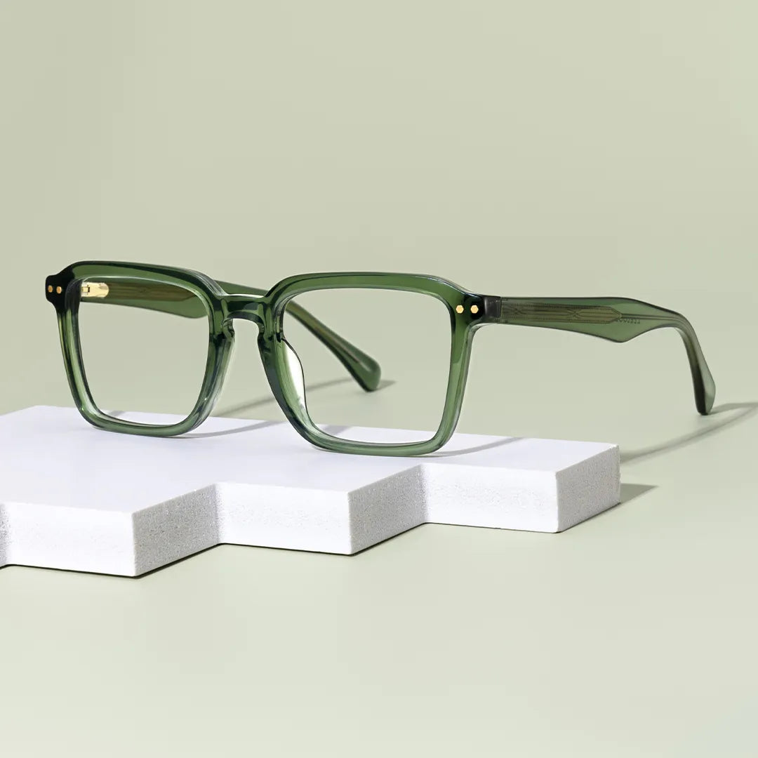 Vickerie Thin Green Glasses in Square Design | Zeelool