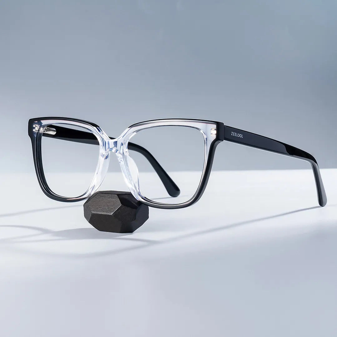 Benguie Black Clear Square Shape Eyeglasses | Zeelool