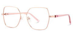 Rose Gold Glasses For Women With Transparent Pink Temples