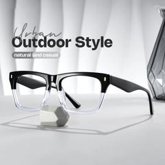 Rectangular Spectacle Frames with Brown Blue Color