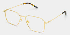 Leah Gold Frame Rectangular Glasses in Metal Frames for Men | ZEELOOL