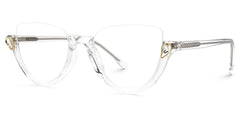 Felicia Clear Semi-Rimless Cat Eye Glasses for Women