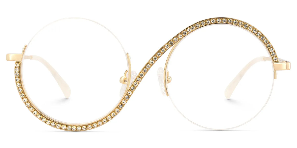 Women's Half Frame Glasses With Diamonds