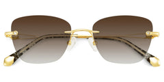 Rectangle Gold Eyeglasses- Seth Metal Frame Glasses