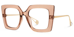 Qatar Square Beige Eyeglasses and Thick Frames