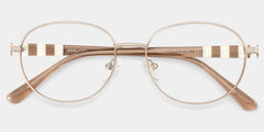 Willa Oval Light gold Frame Eyeglasses for Woman| ZEELOOL