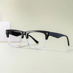 Rectangular Spectacle Frames with Brown Blue Color