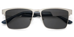 Jasper Eyeglasses in Browline Silver Frame | Zeelool