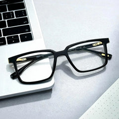 Cyrus Pillowed Rectangle Glasses with Black Frames | ZEELOOL