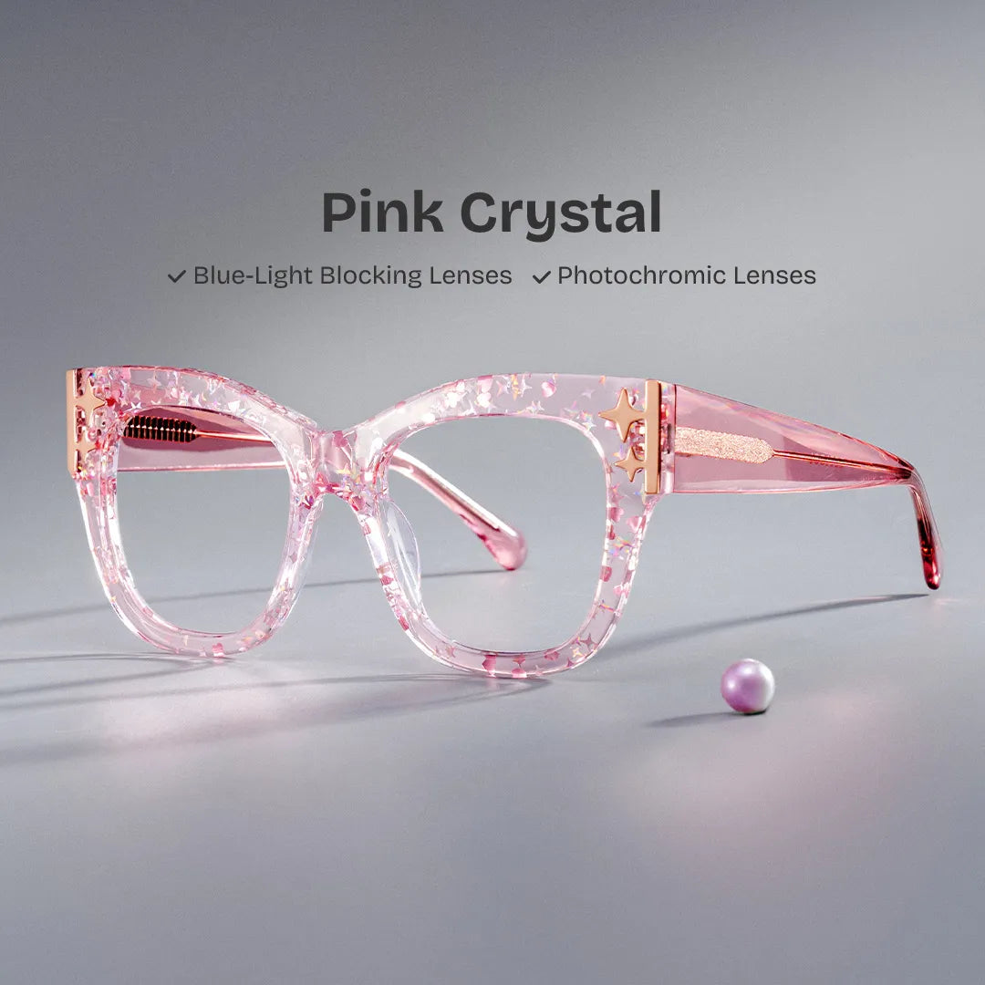 Designer Minfia Eyeglasses Pink Frames Glasses