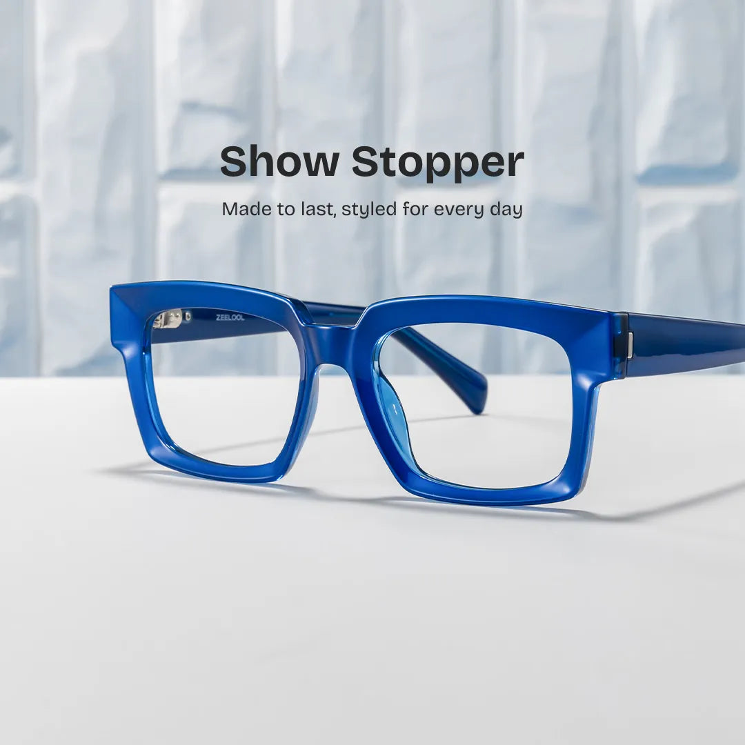 Amadeo blue full rim rectangle eyeglasses Online | ZEELOOL