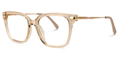 Jacqui Square Beige Eyeglasses and Clear Frame