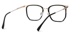 Roque Mixed-material Geometric Black Frame Glasses | Zeelool