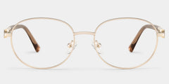 Willa Oval Light gold Frame Eyeglasses for Woman| ZEELOOL