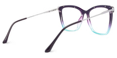 Square Krystle Purple-Blue Eyeglasses deals -Zeelool