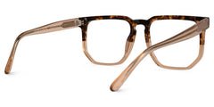 Matherne Square Tortoise Eyeglasses and Thin Two-Tone Frames