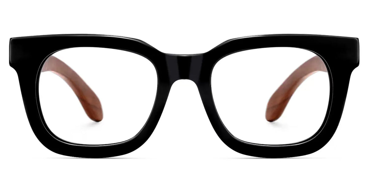 Sam Rectangle Wood Thick Frame Glasses for Men | Zeelool